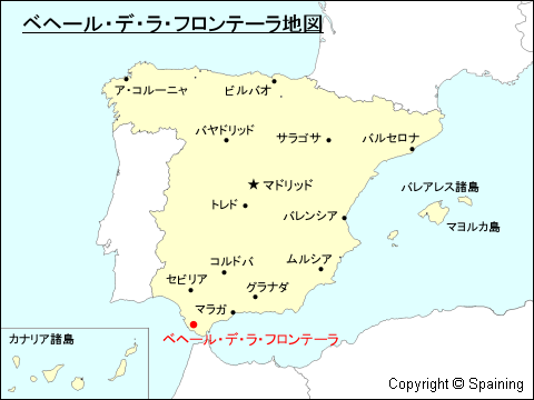 ベヘール・デ・ラ・フロンテーラ地図
