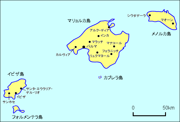 バレアレス諸島州地図