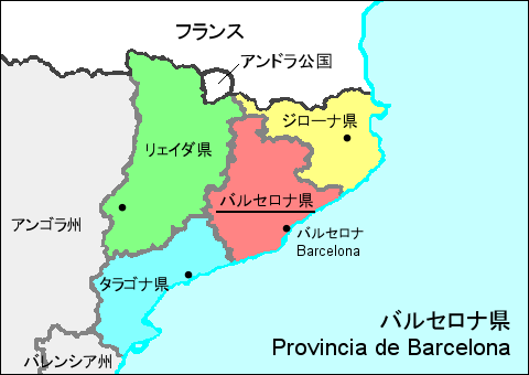バルセロナ県地図